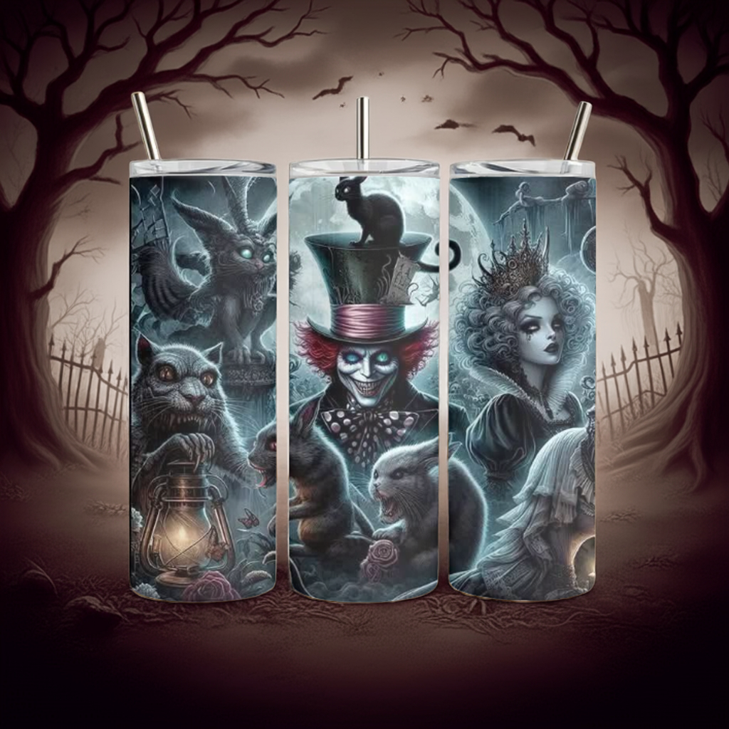 Alice in wonderland 20 oz steel tumbler
