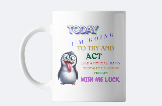 Funny penguin mug