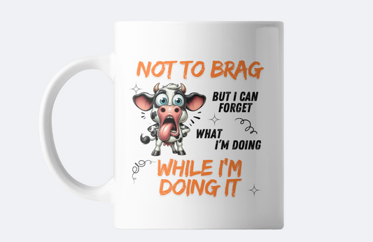 Funny forgetful cow sublimation mug