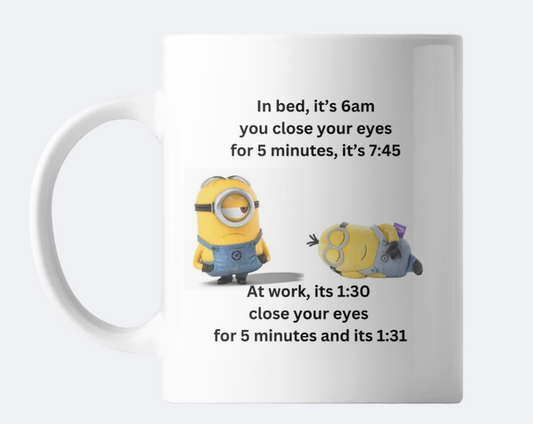 Sleepy minion sublimation mug