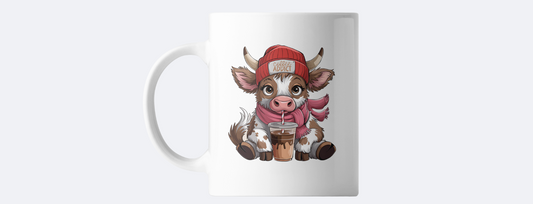 Coffee addict highland cow coffee mug