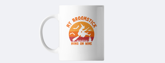 My broomstick runs on wine coffee mug