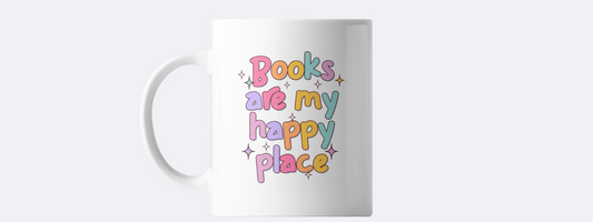 Books are my happy place coffee mug