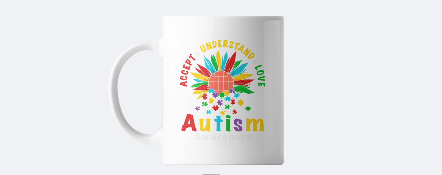 Accept Love Understand Autism awareness coffee mug