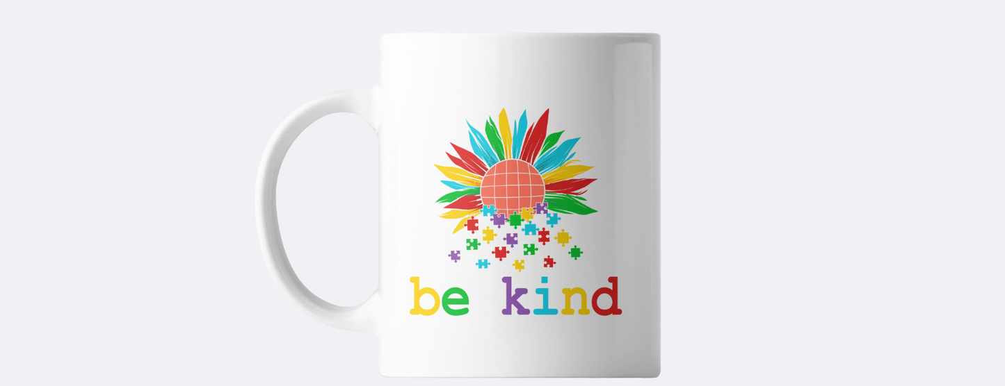 Be kind autism awareness coffee mug