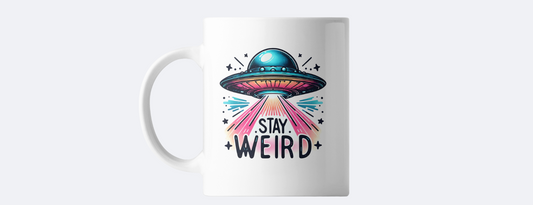 Stay weird coffee mug