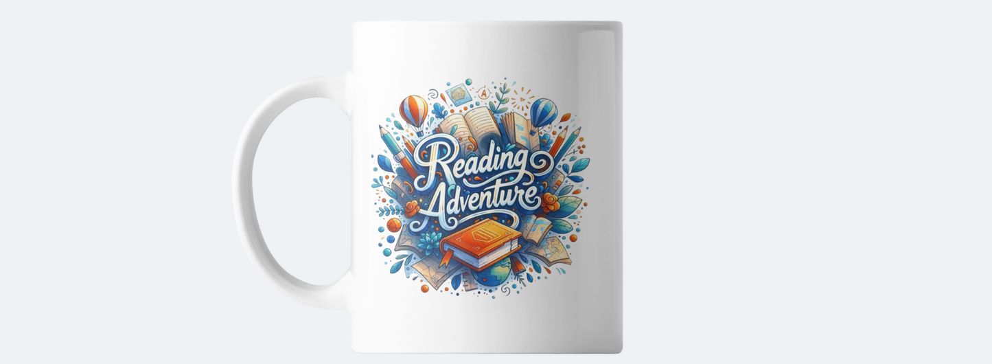 Reading adventure coffee mug