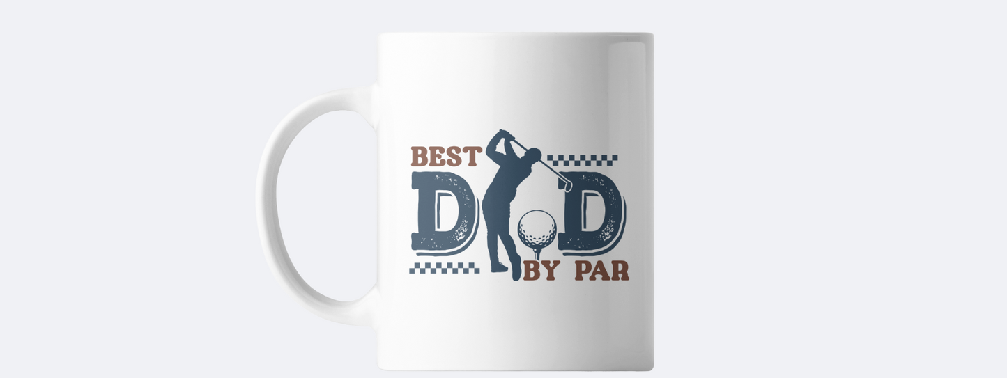 Best dad by par coffee mug