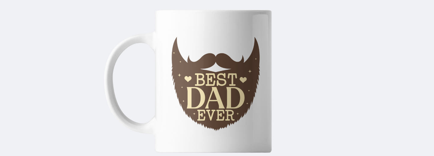 Best dad ever beard design coffee mug