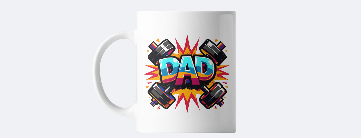 Dad coffee mug with weight design