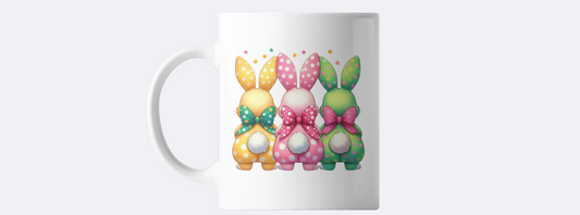 Three bunnies easter coffee mug