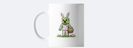 Minecraft creeper bunny easter coffee mug