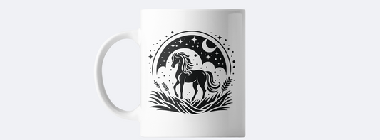 Mythical horse coffee mug