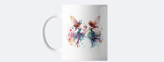 Fairies holding hands coffee mug