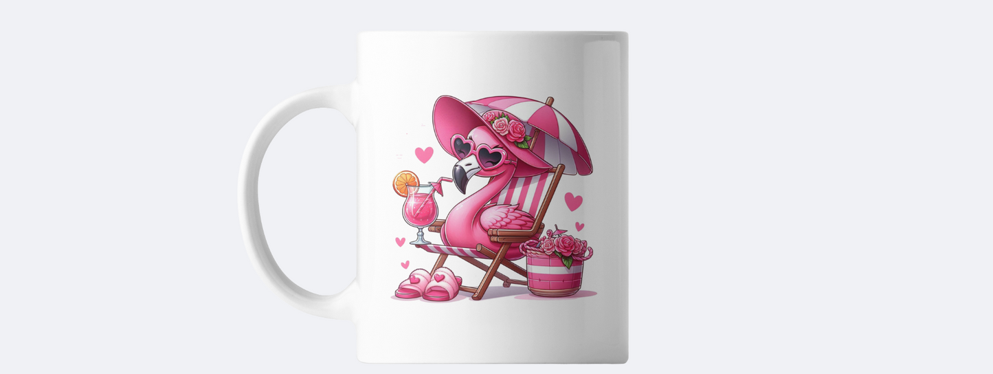Pink flamingo coffee mug