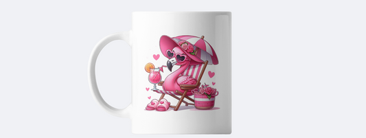 Pink flamingo coffee mug
