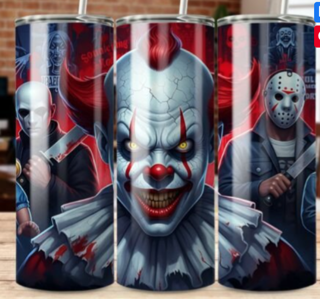 Horror clown halloween 20 oz tumbler