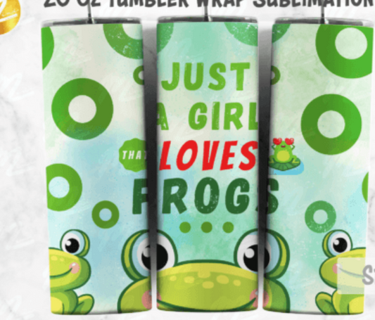 Just a girl who loves frogs 20 oz steel tumbler