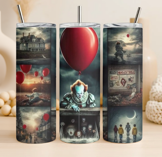 Pennywise horror collage 20 oz steel tumbler