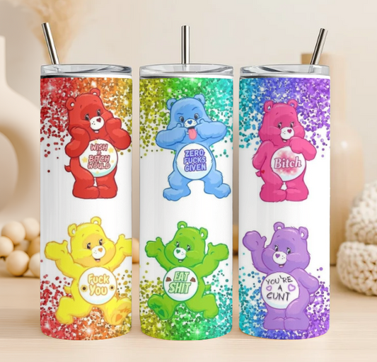 Sweary care bears 20 oz steel tumbler