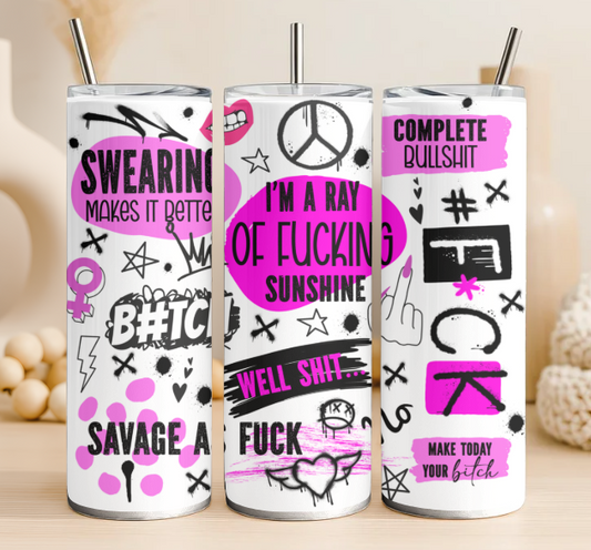 Sweary 20 oz steel tumbler