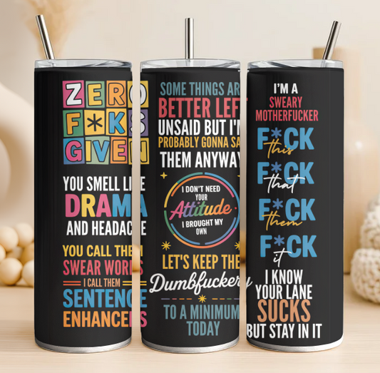 Sweary 20 oz steel tumbler